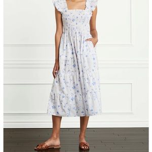 Ellie nap dress in blue botanical